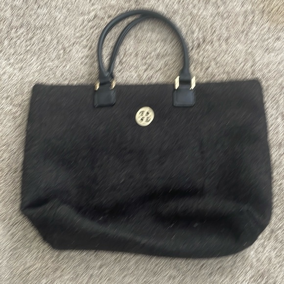 Tory Burch Wool & Leather Tote - Picture 1 of 3